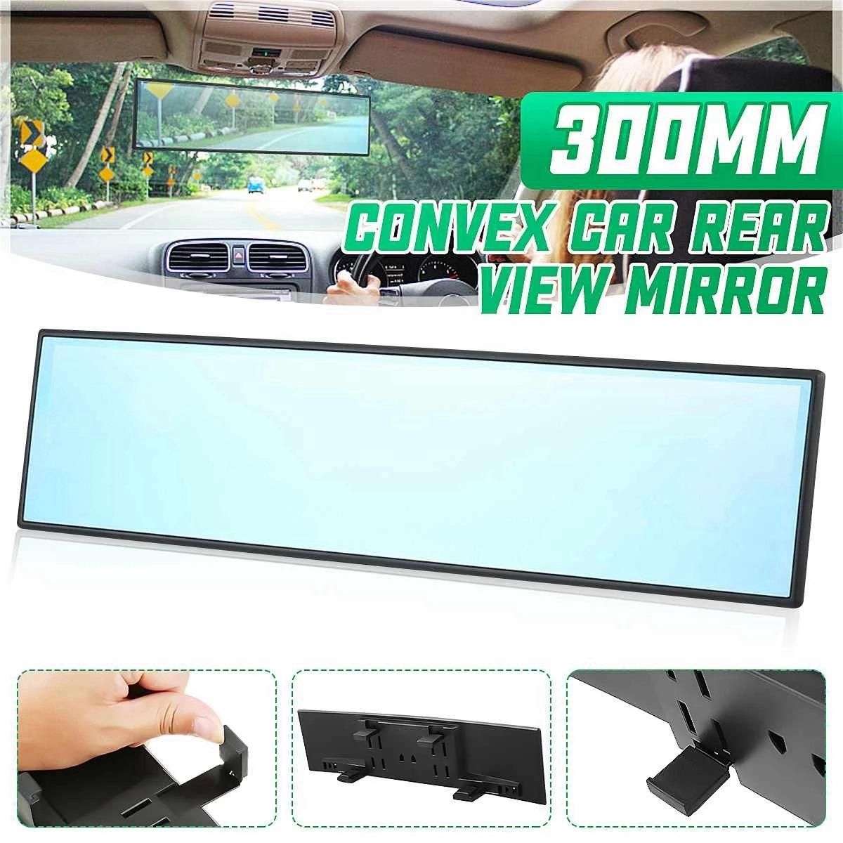 Universal Car Interior Mirror Wide Convex Anti- Rearview Mirror Wide-Angle Surface Blue Rear Mirror Clip On