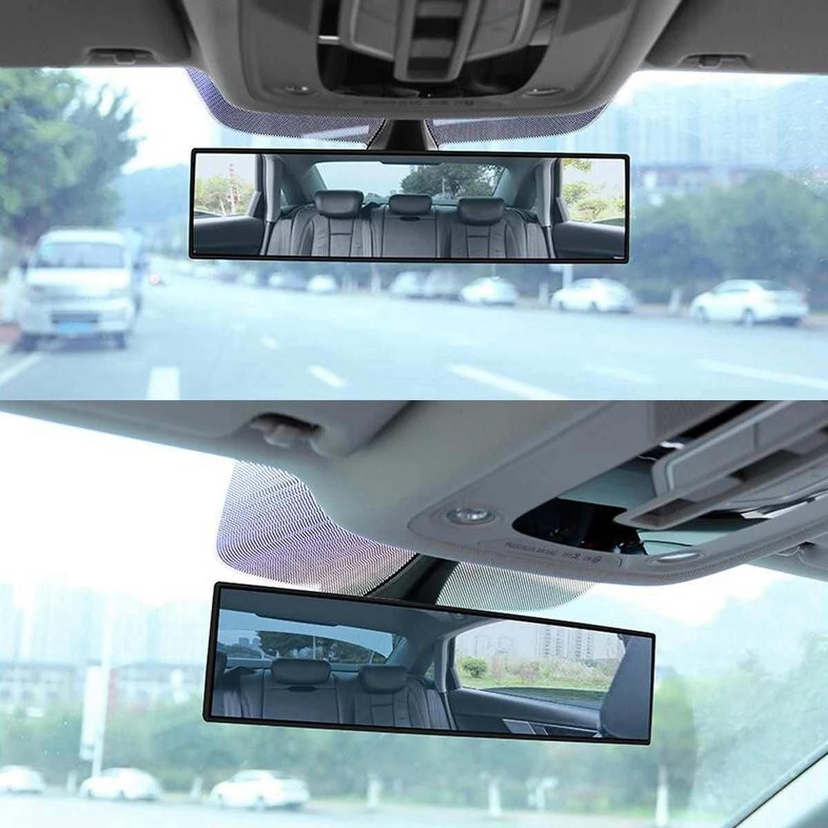 Universal Car Interior Mirror Wide Convex Anti- Rearview Mirror Wide-Angle Surface Blue Rear Mirror Clip On