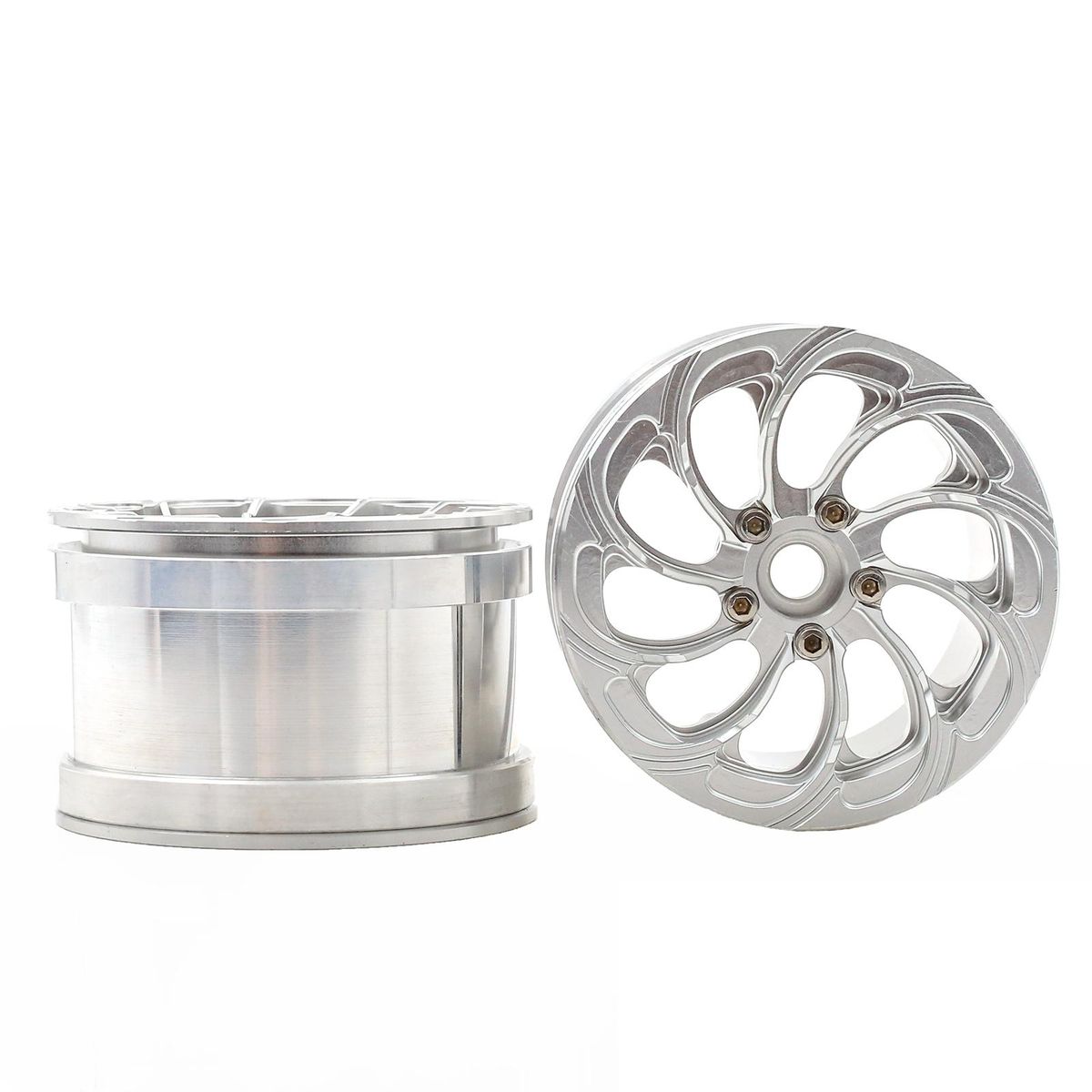 Aluminum Alloy Wheel Rim Beadlock Wheel Rims Hub 4pcs 2.2inch 64*41mm  Replacement for Axial Wraith 90048 RR10  1/10 Remote Control Car