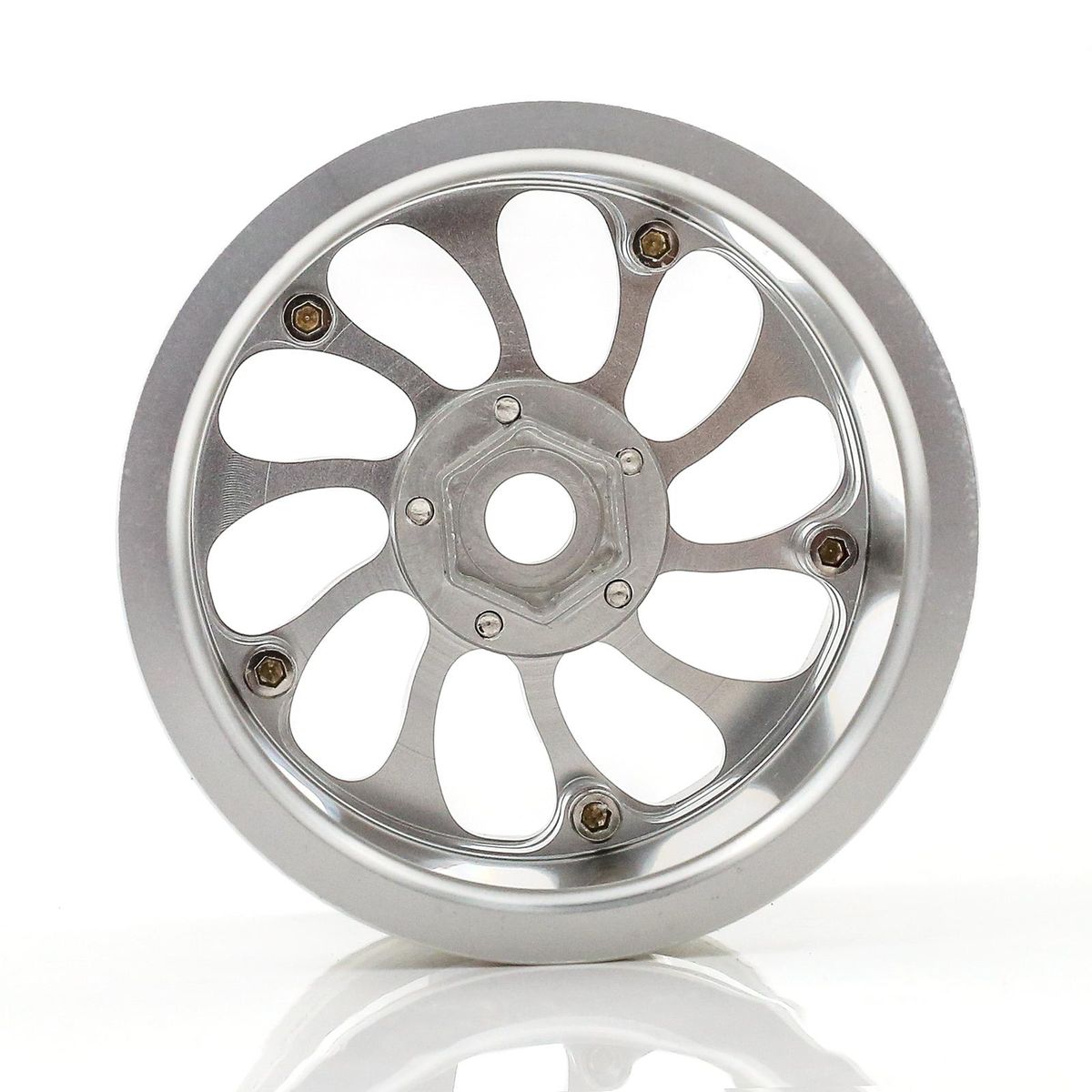 Aluminum Alloy Wheel Rim Beadlock Wheel Rims Hub 4pcs 2.2inch 64*41mm  Replacement for Axial Wraith 90048 RR10  1/10 Remote Control Car