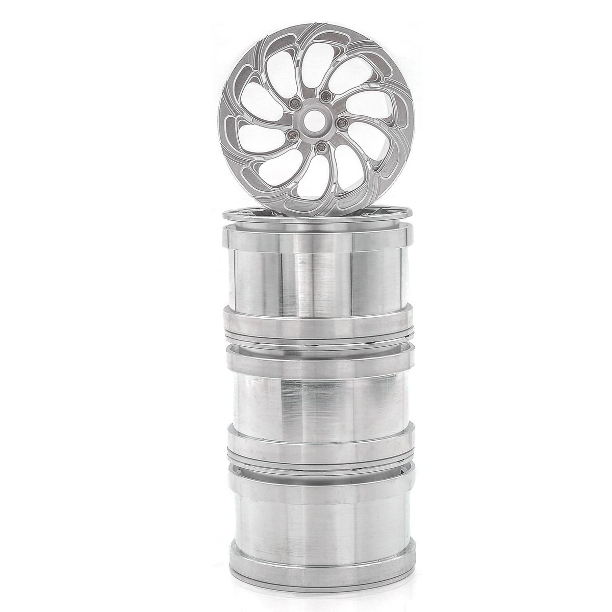 Aluminum Alloy Wheel Rim Beadlock Wheel Rims Hub 4pcs 2.2inch 64*41mm  Replacement for Axial Wraith 90048 RR10  1/10 Remote Control Car
