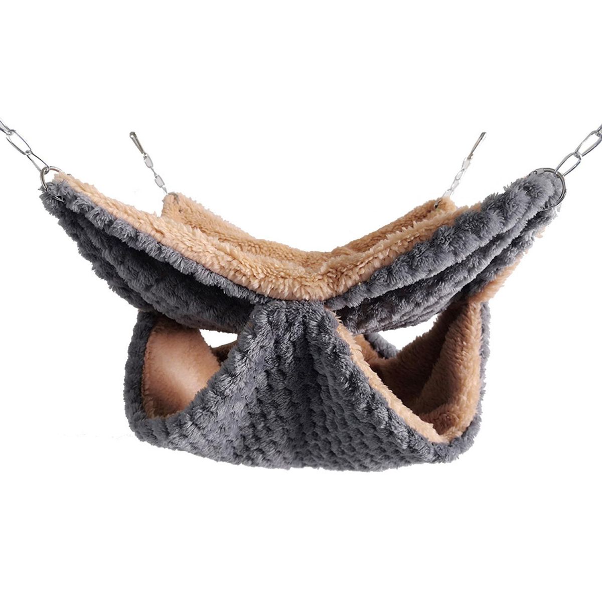 Pet Bed Autumn Winter Solid Color Fleece Pet Sleeping Bag Grey