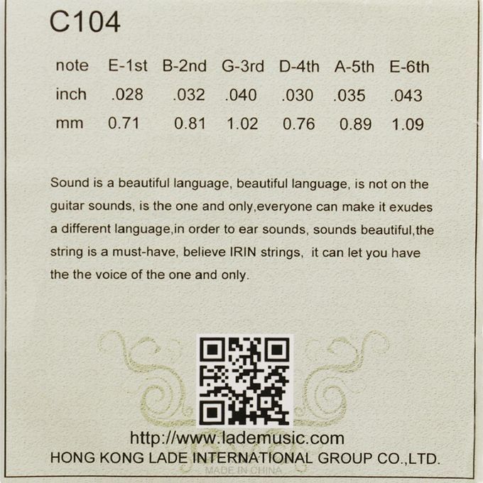 Acoustic Classical Guitar Strings Nylon Silver Plated