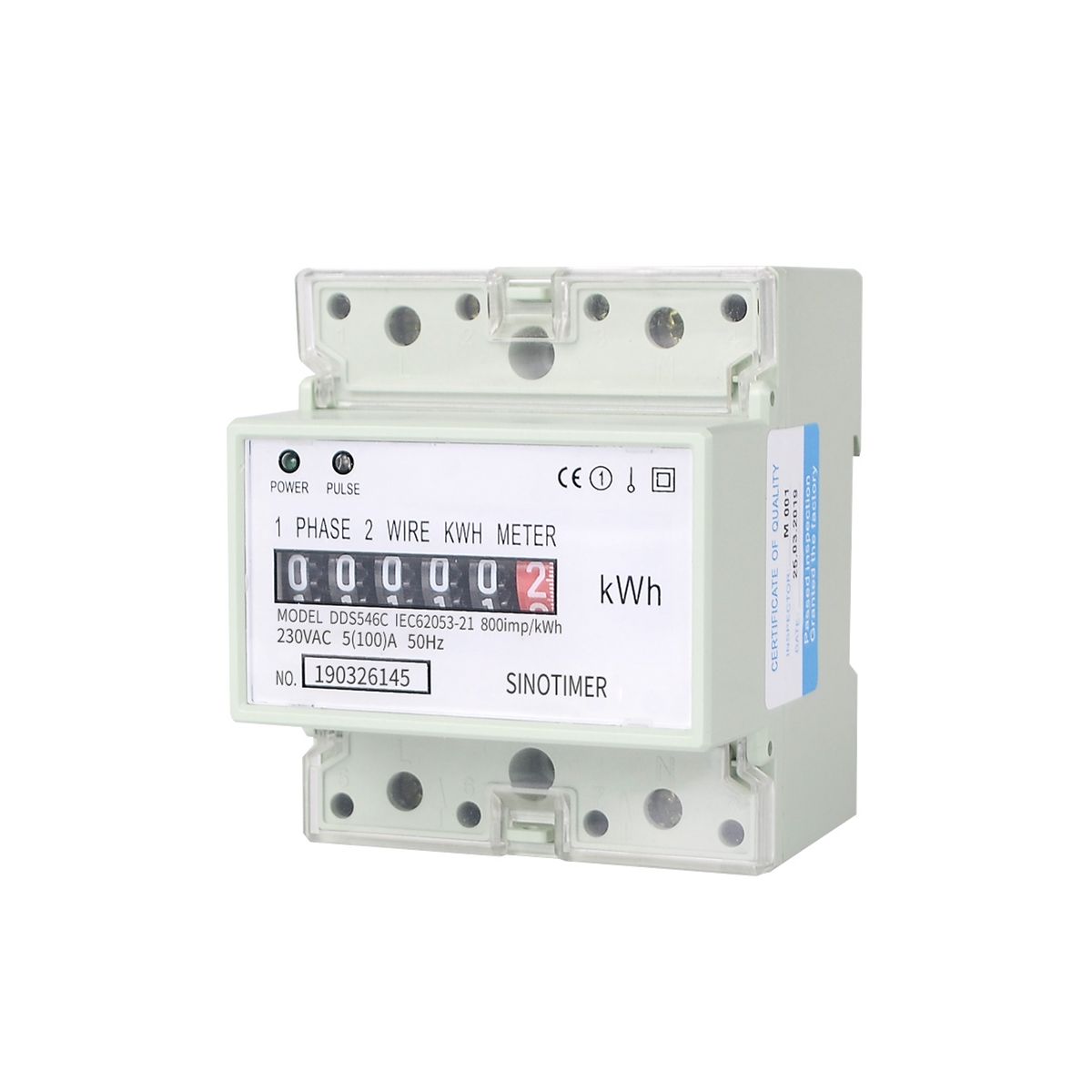 Electric Single Phase Two Wire AC 220V 100A Energy Meter KWh Counter Consumption Analog Electricity WattmeterA