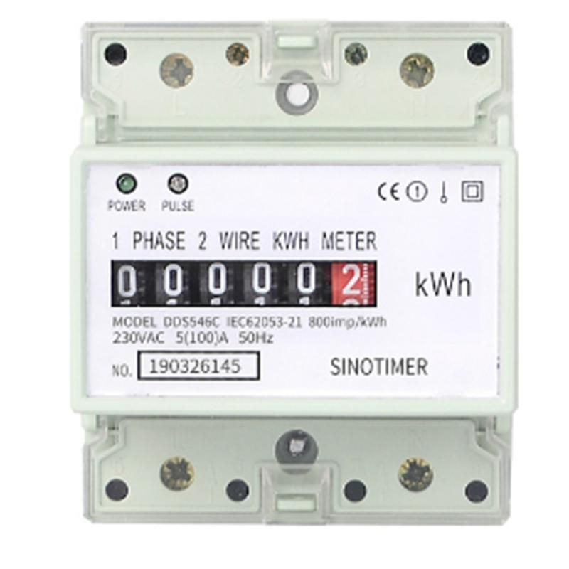 Electric Single Phase Two Wire AC 220V 100A Energy Meter KWh Counter Consumption Analog Electricity WattmeterA