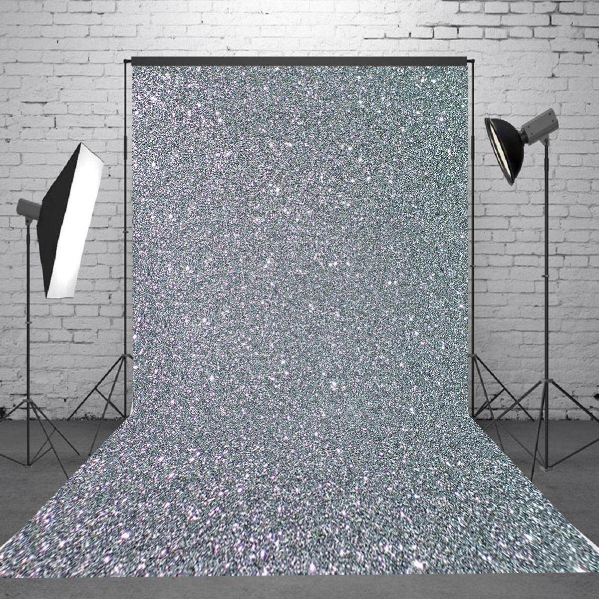 7x5ft Sparkling Silver Photography Background Cloth Backdrops