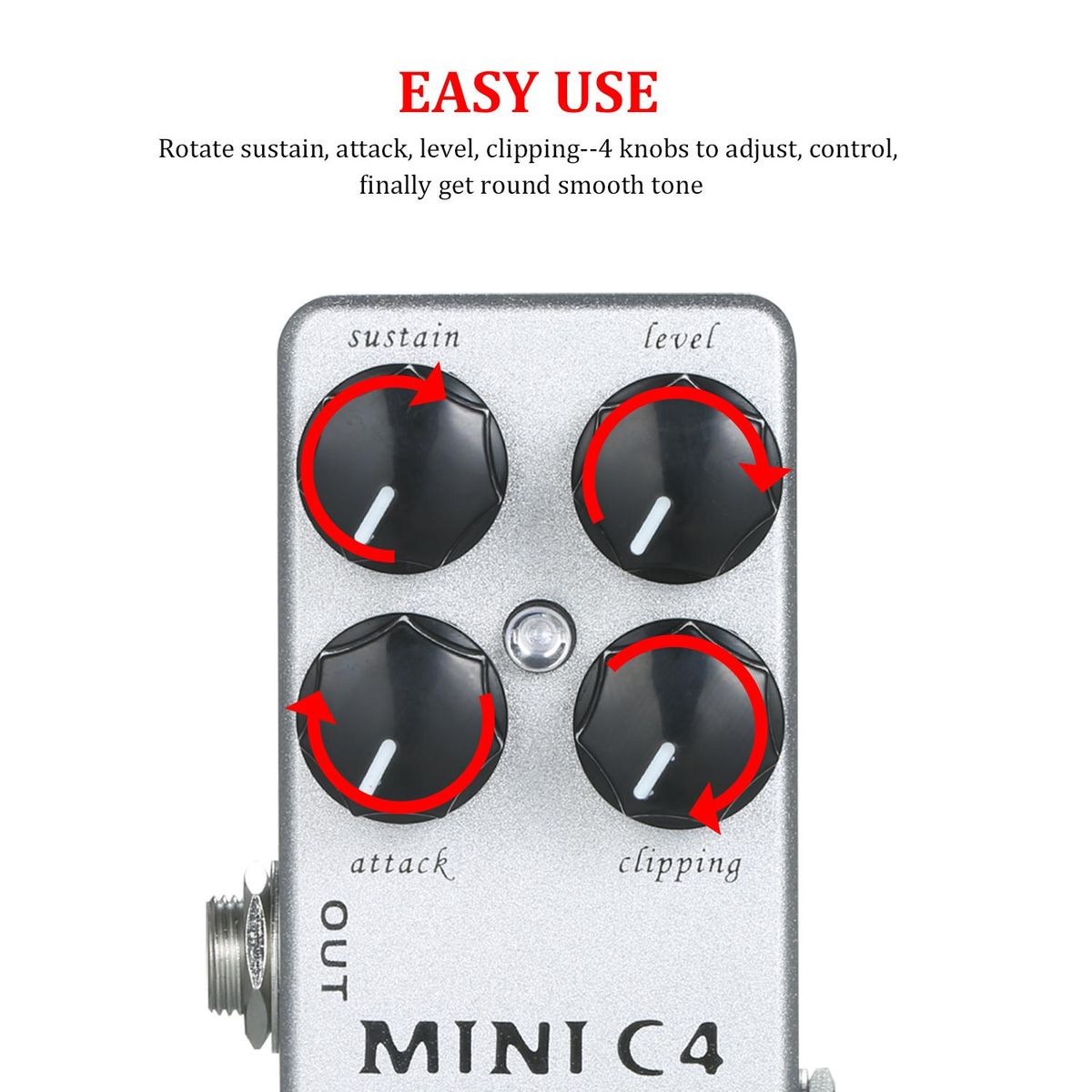 MOSKYAudio MINI C4 Compressor Guitar Effect Pedal True Bypass