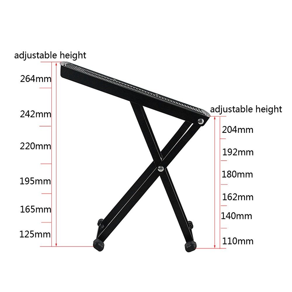 Guitar Pedal Footstool Foot Rest Adjustable Folding Portable