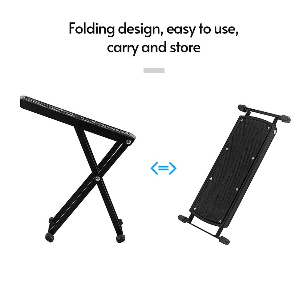 Guitar Pedal Footstool Foot Rest Adjustable Folding Portable