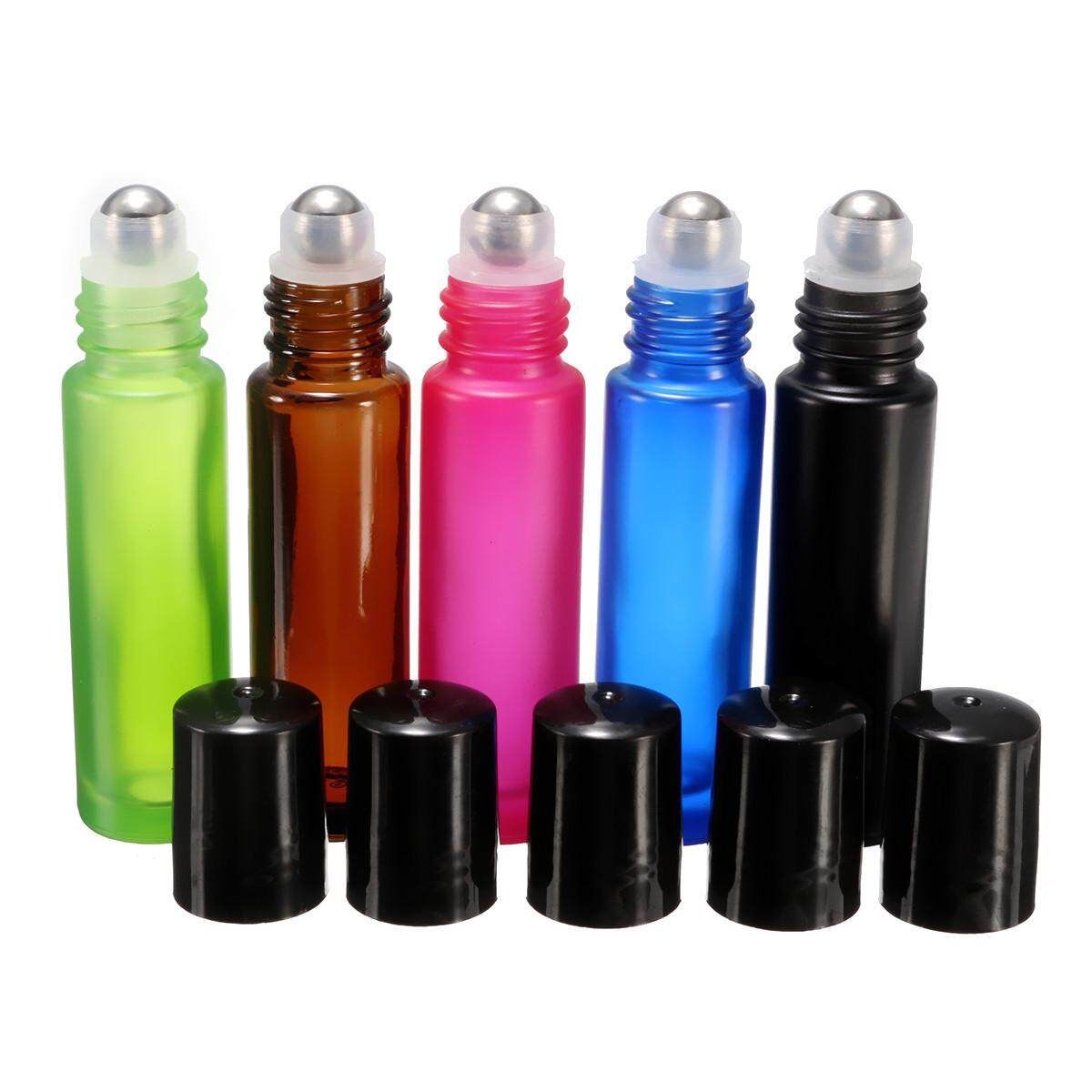 5PCS 10ml 1/3oz 5 Roll On Glass Bottle Essential Oil Roller Ball