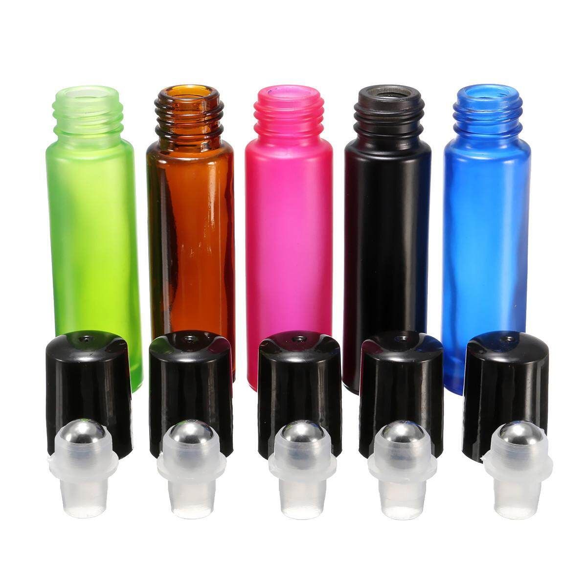 5PCS 10ml 1/3oz 5 Roll On Glass Bottle Essential Oil Roller Ball