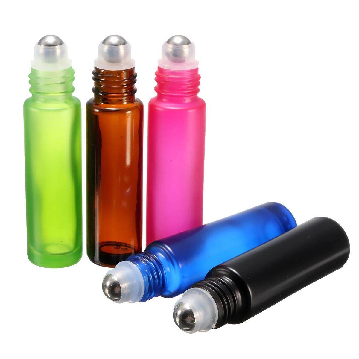 5PCS 10ml 1/3oz 5 Roll On Glass Bottle Essential Oil Roller Ball