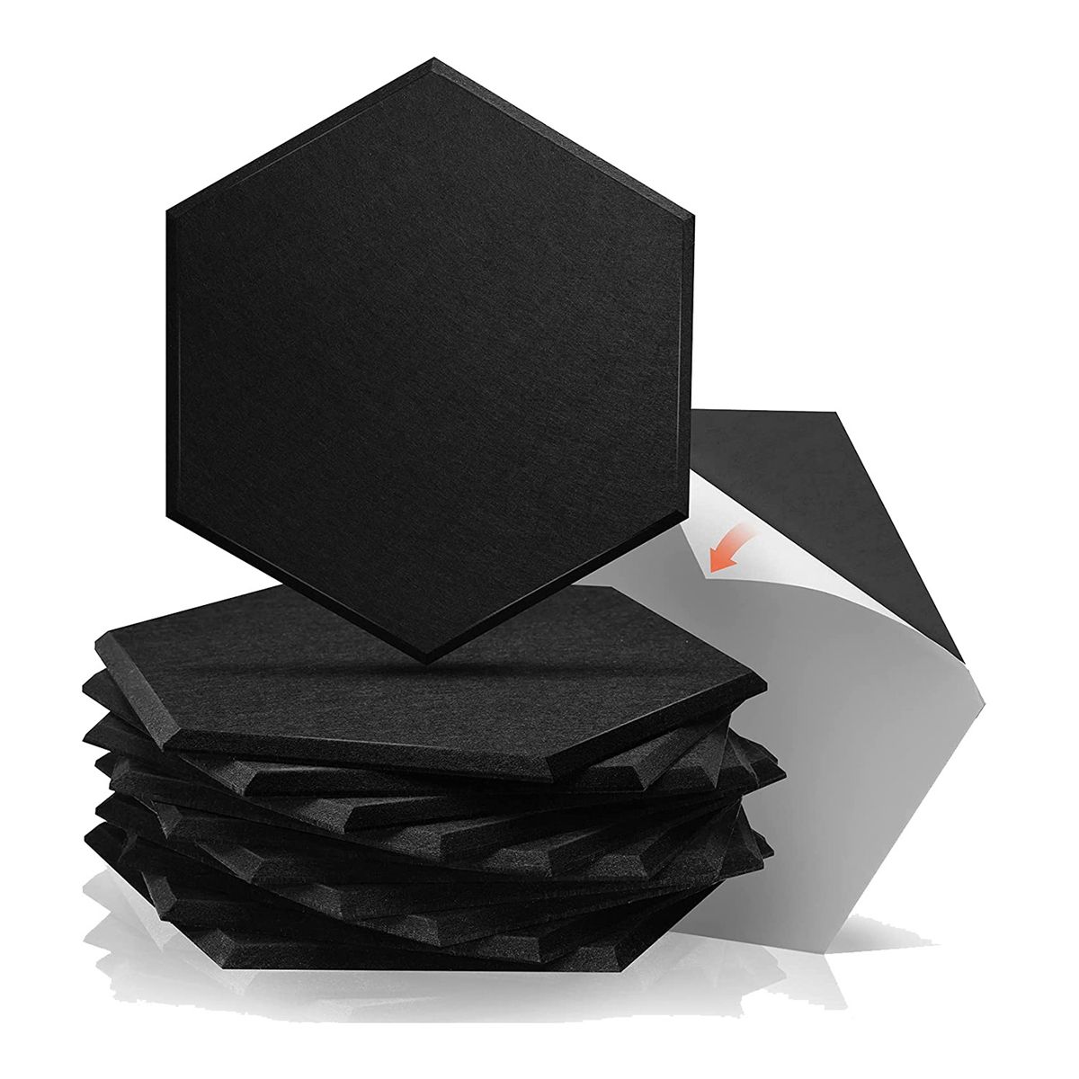 12 Pack Acoustic PanelsSelf-Adhesive Acoustic PanelsSound Proof Foam PanelsSoundproof Wall PanelsBlack