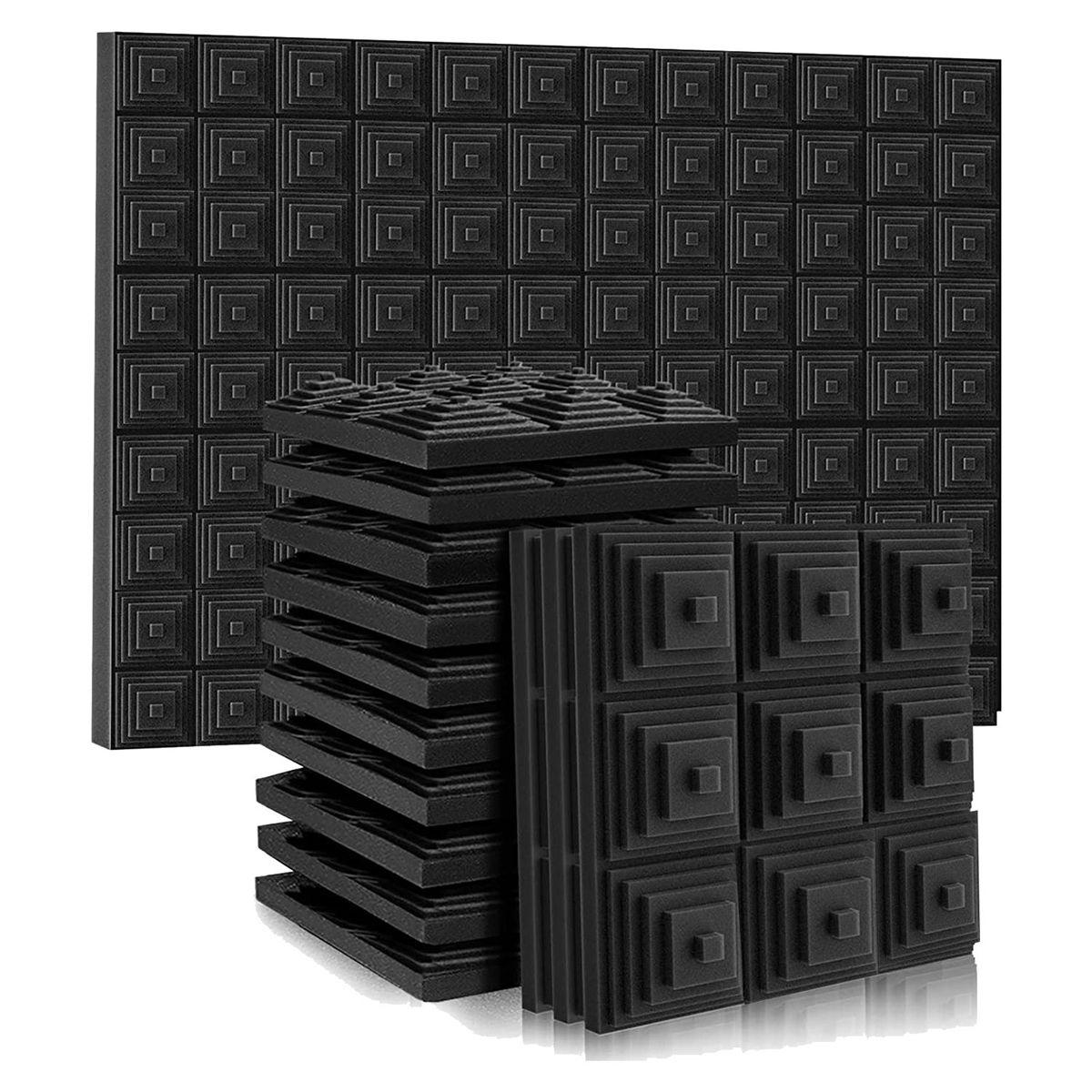 12 Pack Sound Proof Acoustic Foam Panels2x12x12 Inch Soundproof Wall PanelsSound Absorbing Foam for Game RoomBedroom