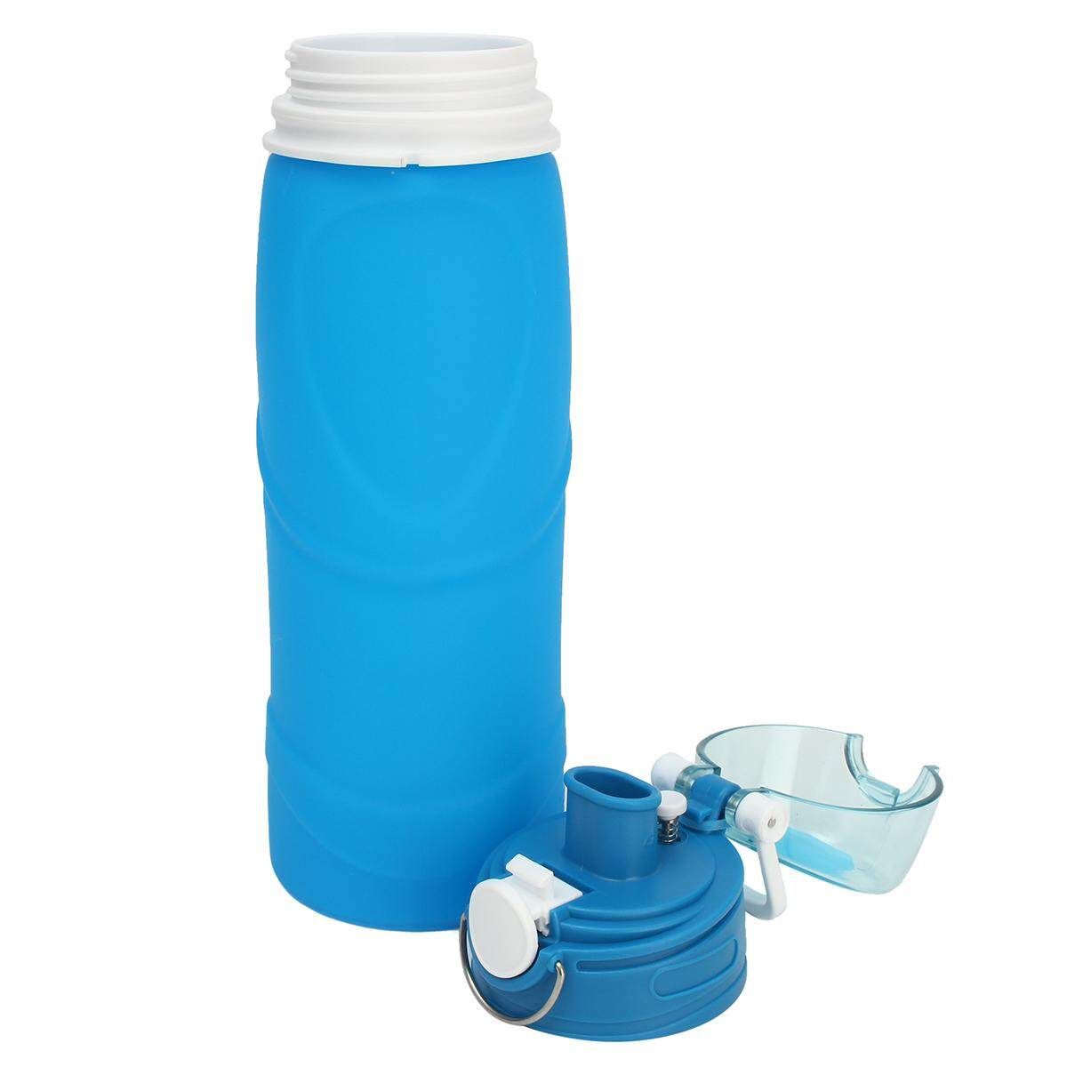 750ml Portable Collapsible Silicone Travel Foldable Water Bottle Handy Drink Cup Blue (blue)