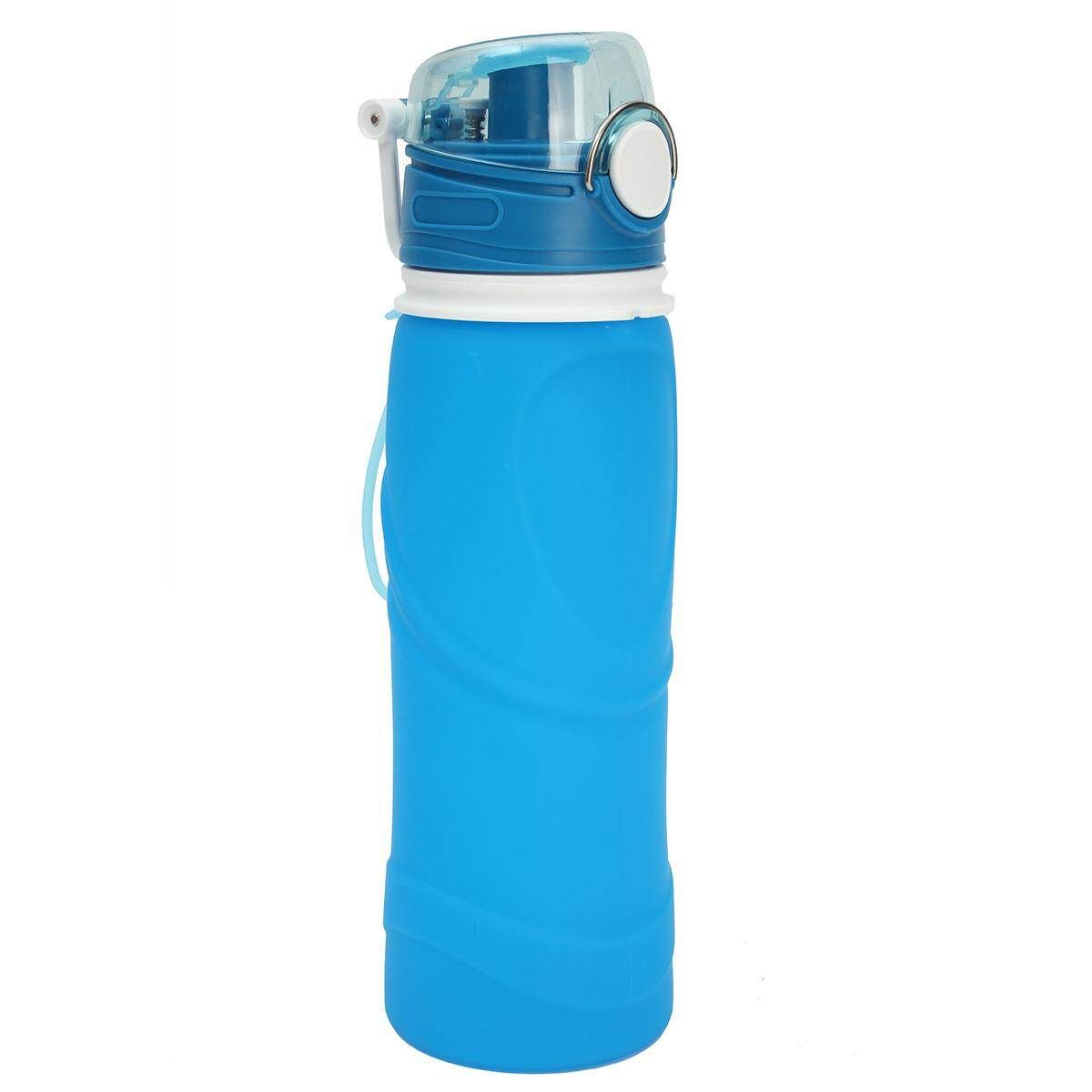 750ml Portable Collapsible Silicone Travel Foldable Water Bottle Handy Drink Cup Blue (blue)