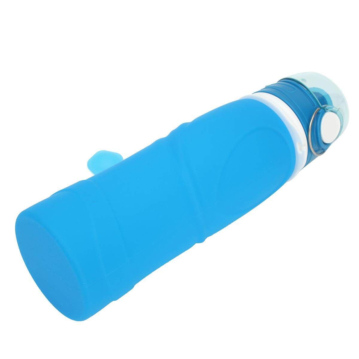 750ml Portable Collapsible Silicone Travel Foldable Water Bottle Handy Drink Cup Blue (blue)
