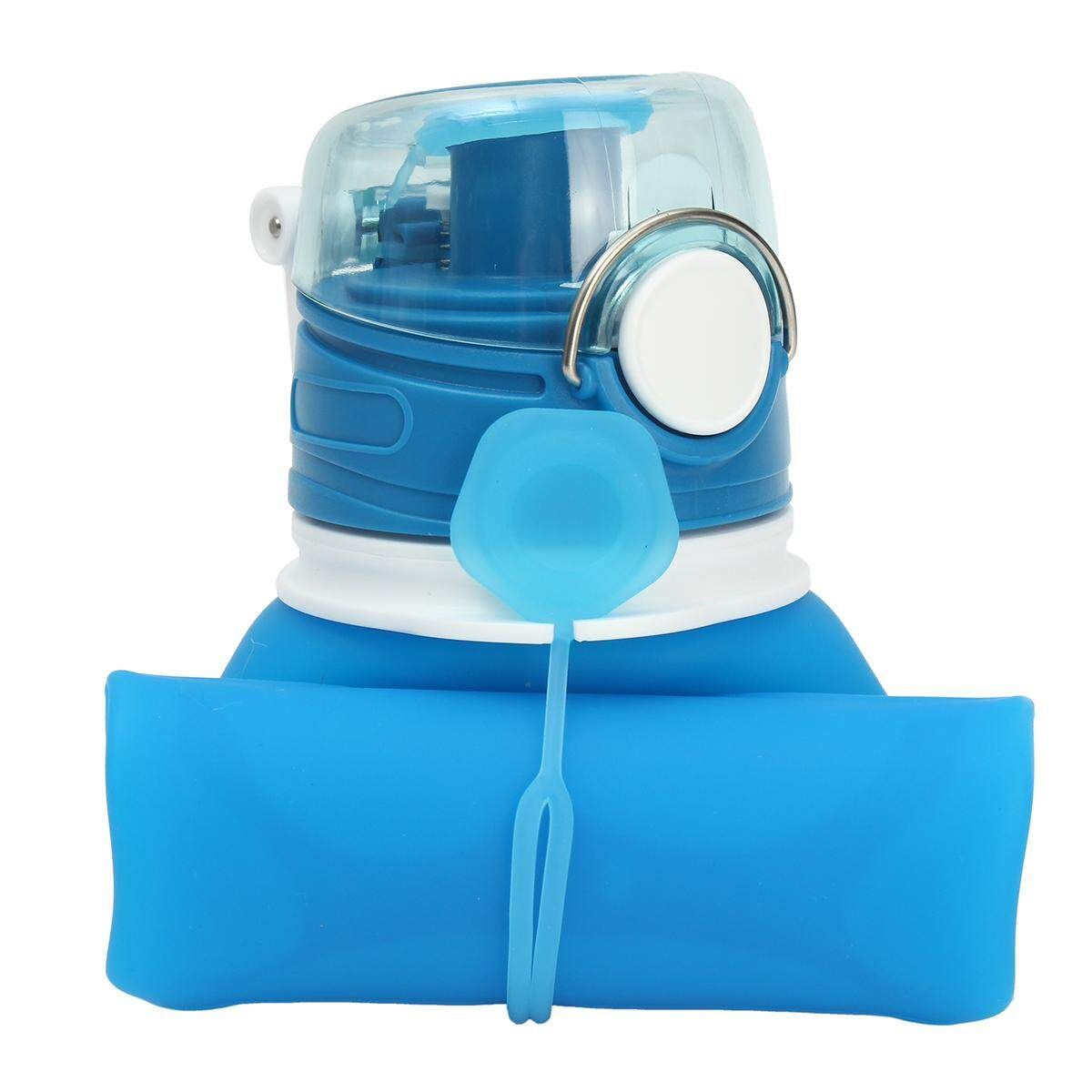 750ml Portable Collapsible Silicone Travel Foldable Water Bottle Handy Drink Cup Blue (blue)