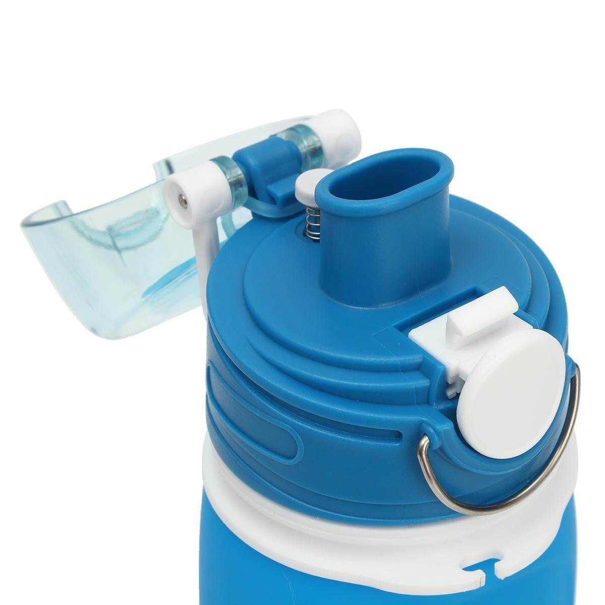 750ml Portable Collapsible Silicone Travel Foldable Water Bottle Handy Drink Cup Blue (blue)