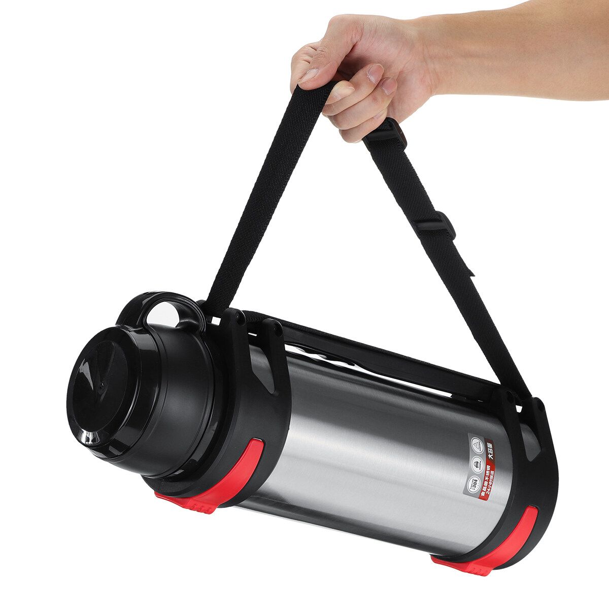 3000ML Large Capacity 36H Keep Hot & Cold Coffee Tea Soups Water Bottle Cups Mug With Carrying Strap Stainless Steel Thermos Flask Double Wall Stainless Steel Vacuum Flask Insulated Cup Portable For Travel Outdoor Kids Studen