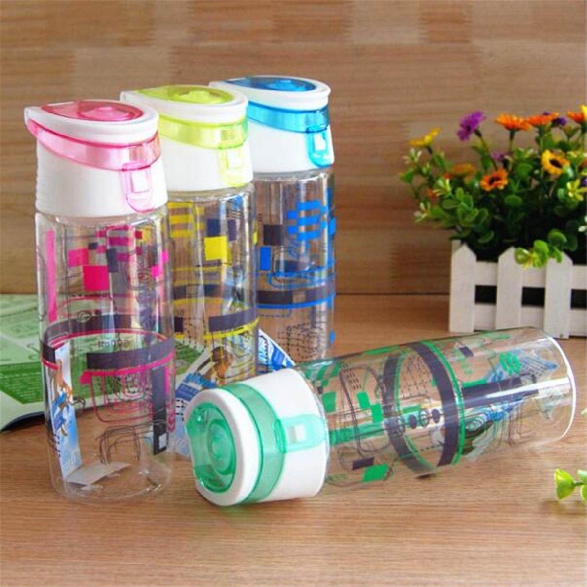 600ML School Camping Outdoor Travel Kids Water Bottle Drinks Juice Cup Container NEW Pink