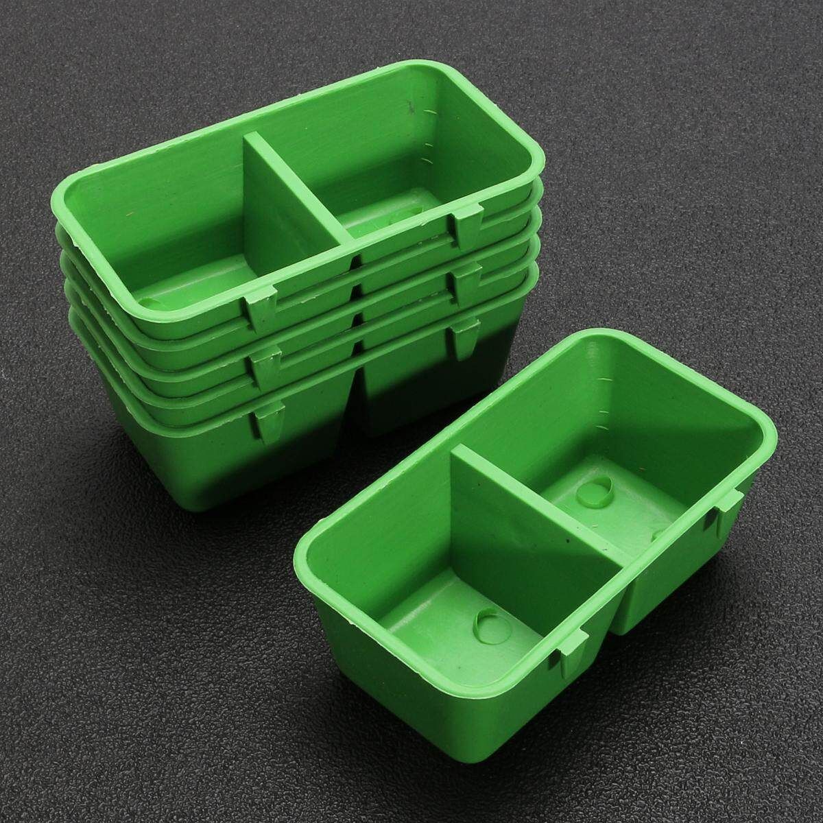 6X 2 In 1 Hamster Cage Dual Feeding Cups Parrot Bird Food Water Bowl Feeder