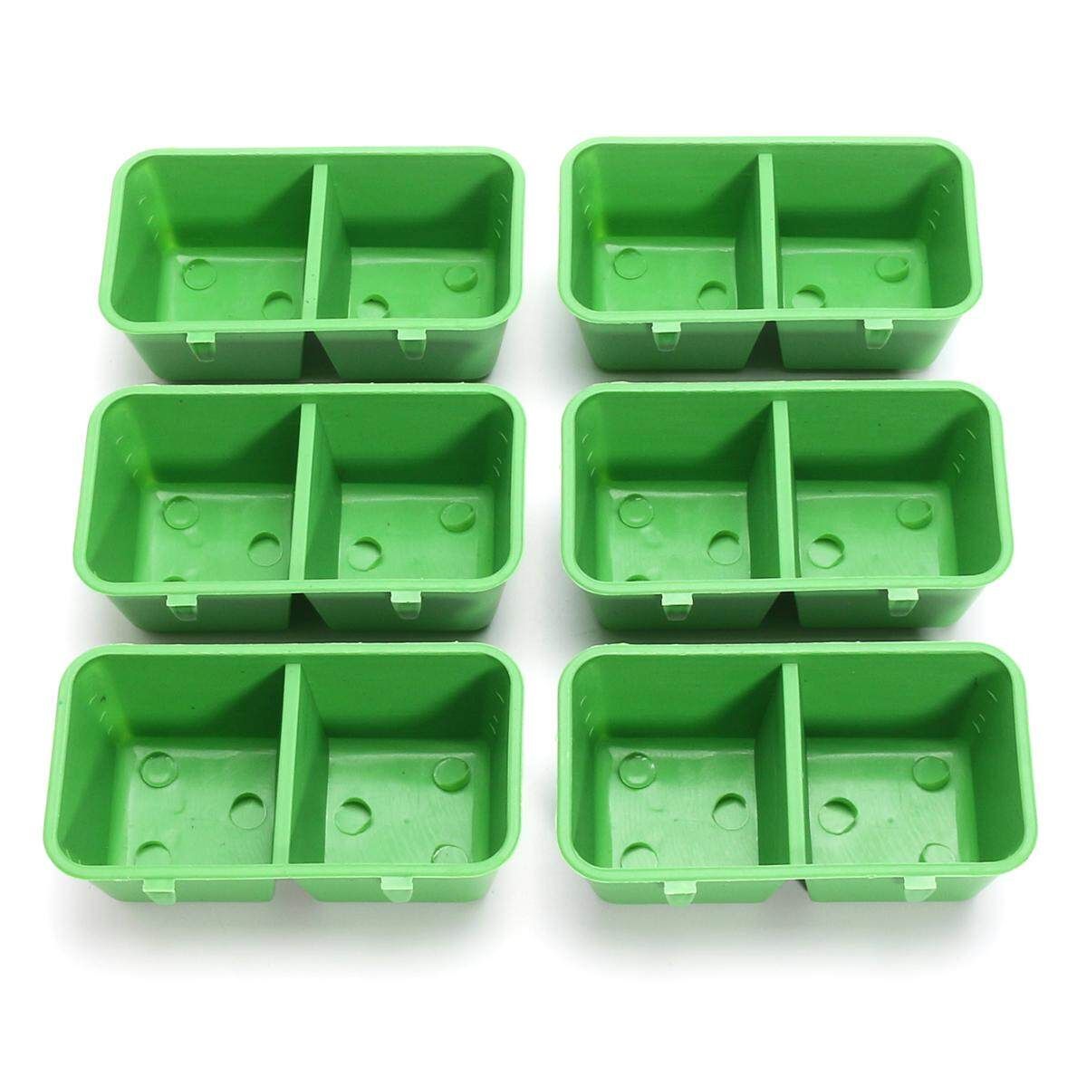 6X 2 In 1 Hamster Cage Dual Feeding Cups Parrot Bird Food Water Bowl Feeder