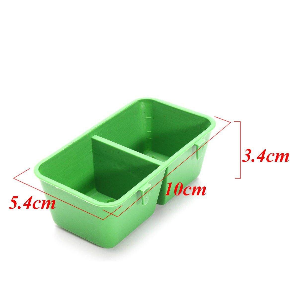 6X 2 In 1 Hamster Cage Dual Feeding Cups Parrot Bird Food Water Bowl Feeder