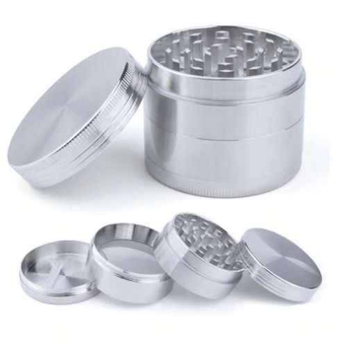 Mini Metal Herb Weed  TobbacoGrinder 4 Part Crusher-Silver
