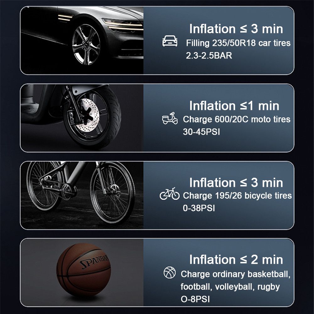 Portable Car Air Pump Small Multi-function Electric Auto Tire Air Balloon Bicycle Pump Inflator Air Compressor Tyre Inflators
