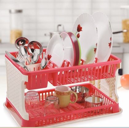 PLASTIC DISH RACK WITH TRAY