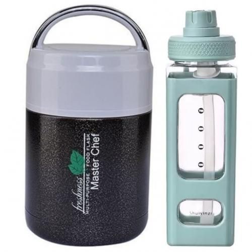 Children 2in1 Food Flask And Water Bottle Combo