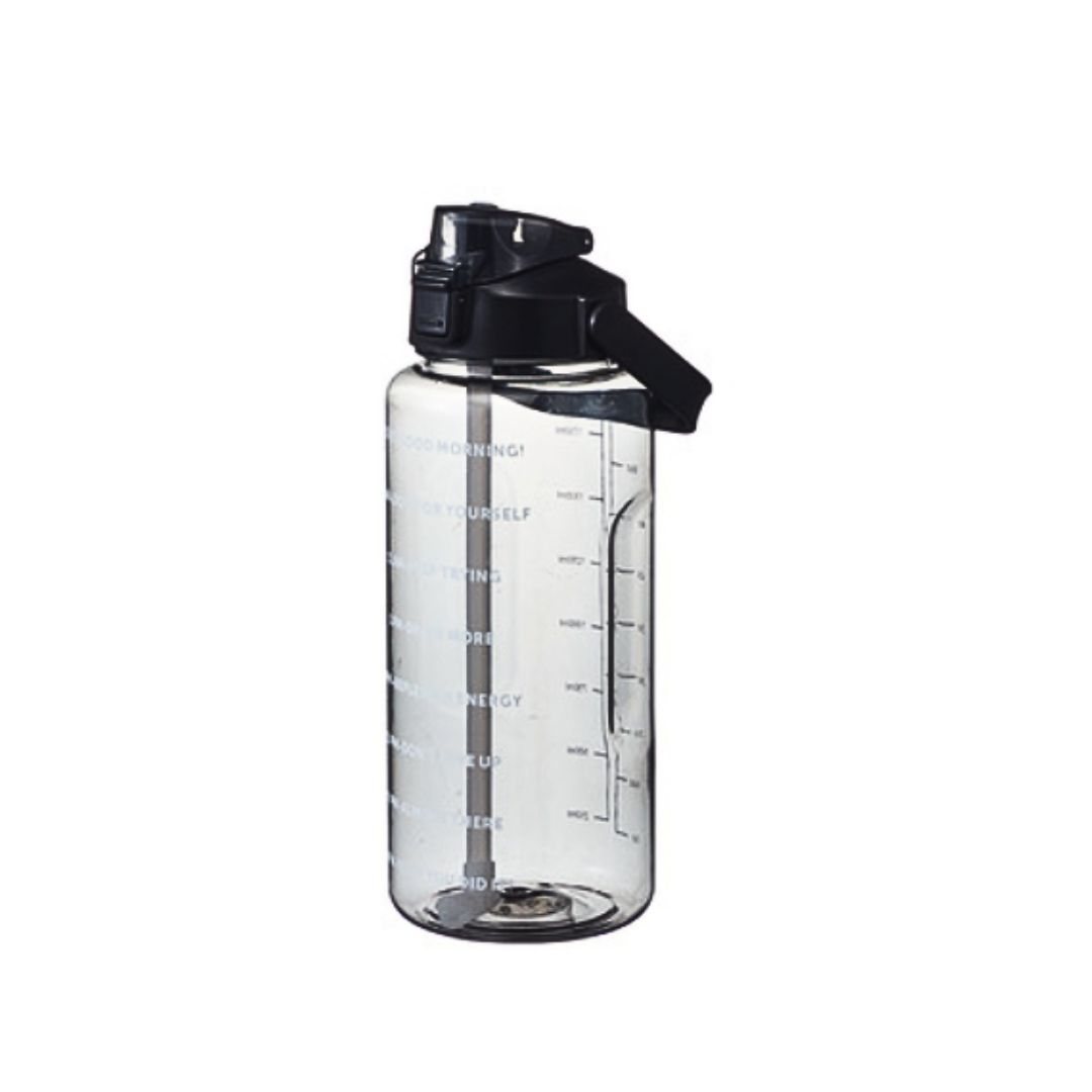 2000ML Daily Reminder Straw Water - Black