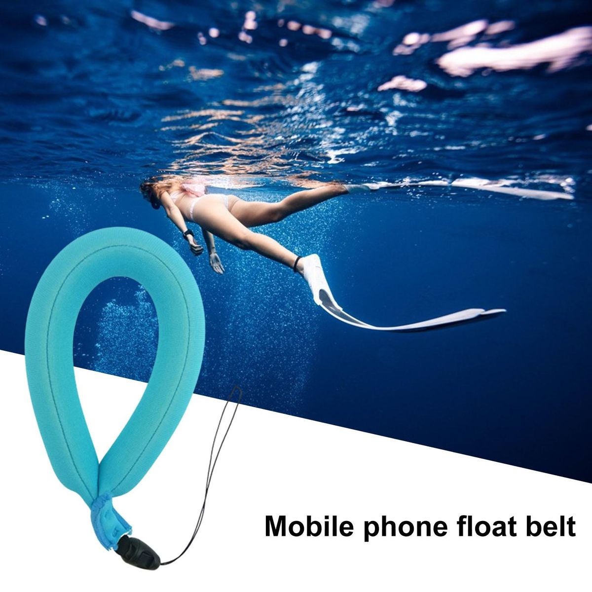 Floating Wrist Strap for Phone Waterproof Floating Wrist Strap Outdoor Blue