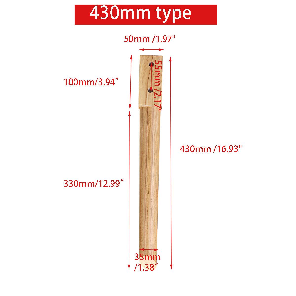 43/35cm 2pcs Rubber Wooden Furniture Legs Sofa Dinning Table Chair Stool Parts 43cm