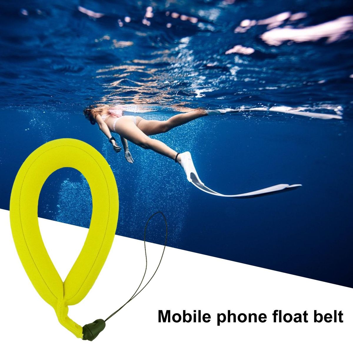 Anti-lost Device for Water Activities Waterproof Floating Wrist Strap Fluorescent Green