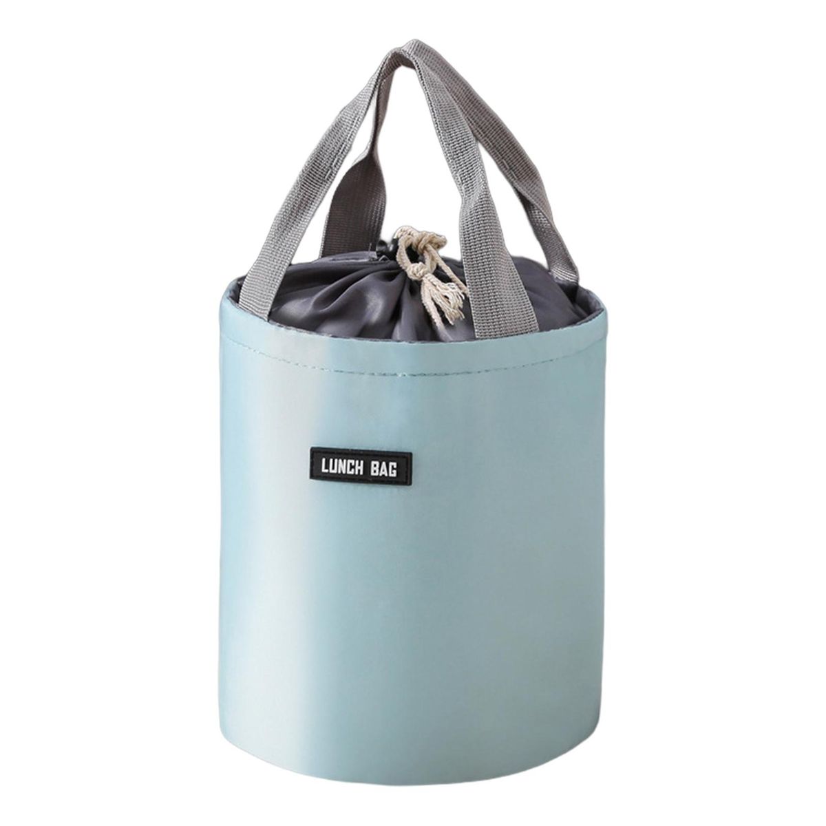 Lunch Bag Round Vacuum Insulated Jar Handbag Blue
