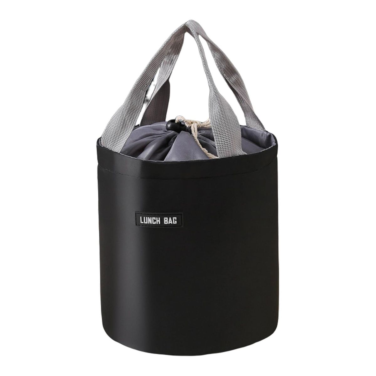 Lunch Bag Round Vacuum Insulated Jar Handbag Black