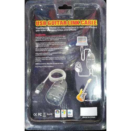 Guitar To USB Interface Link Cable Adapter Audio Connector