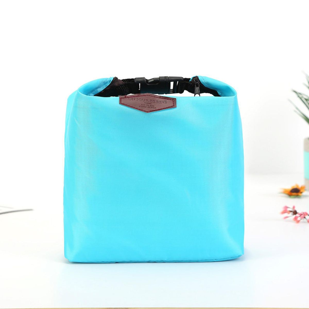 Insulated Lunch Bag School Students Thermal Bento Box Carrying Pouch Light Blue
