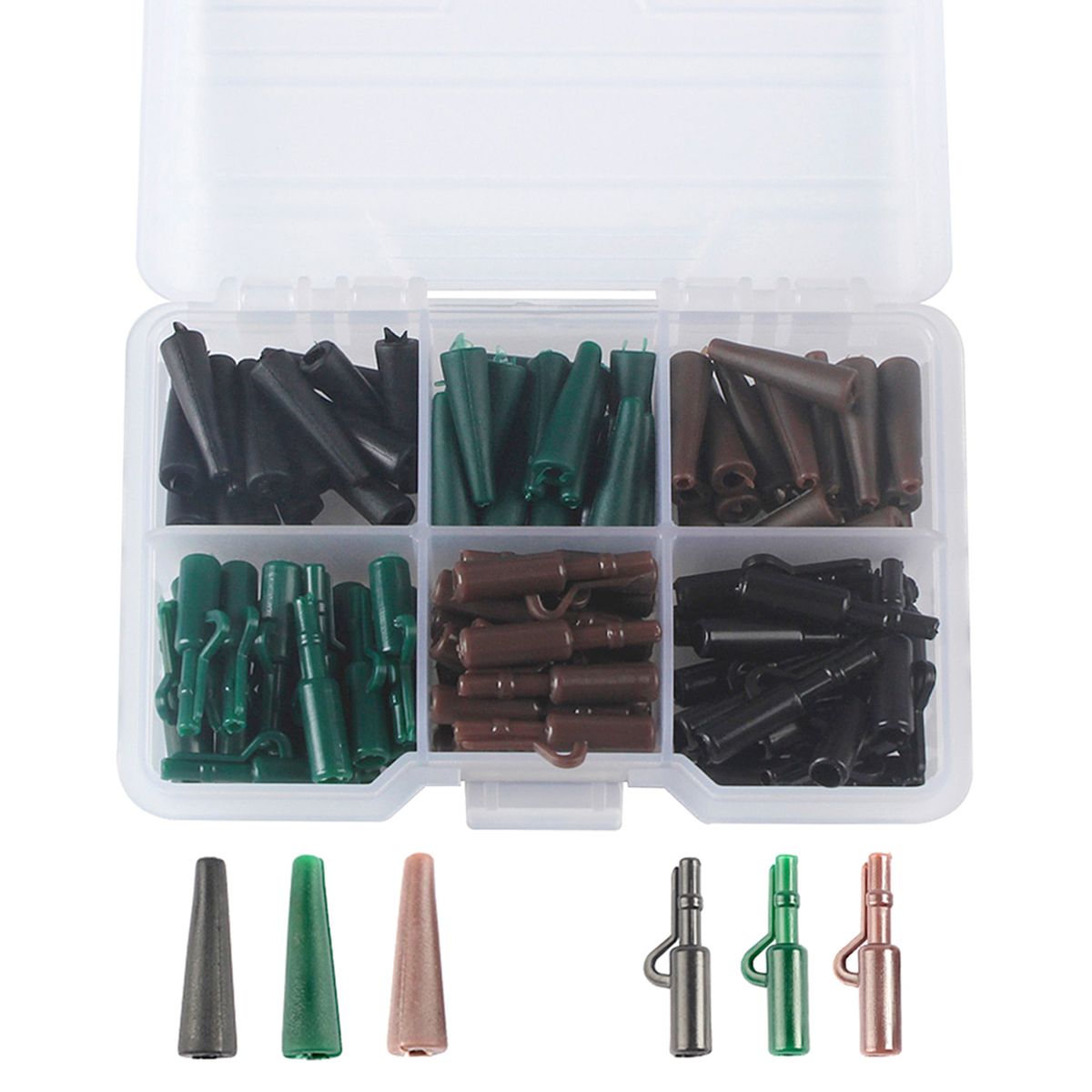 120pcs Fishing Accessories Set Safety Lead Clips With Tail