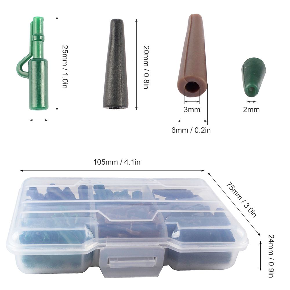 120pcs Fishing Accessories Set Safety Lead Clips With Tail