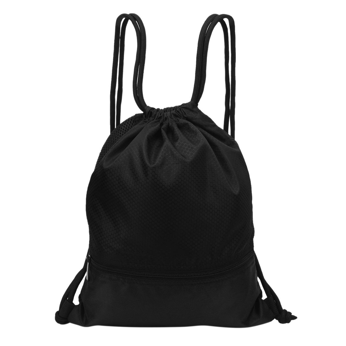 Outdoor Women Men Nylon Black Ultralight Backpack Football Basketball Bag String Drawstring Hunting Hiking Gym Sport Bags(Small)
