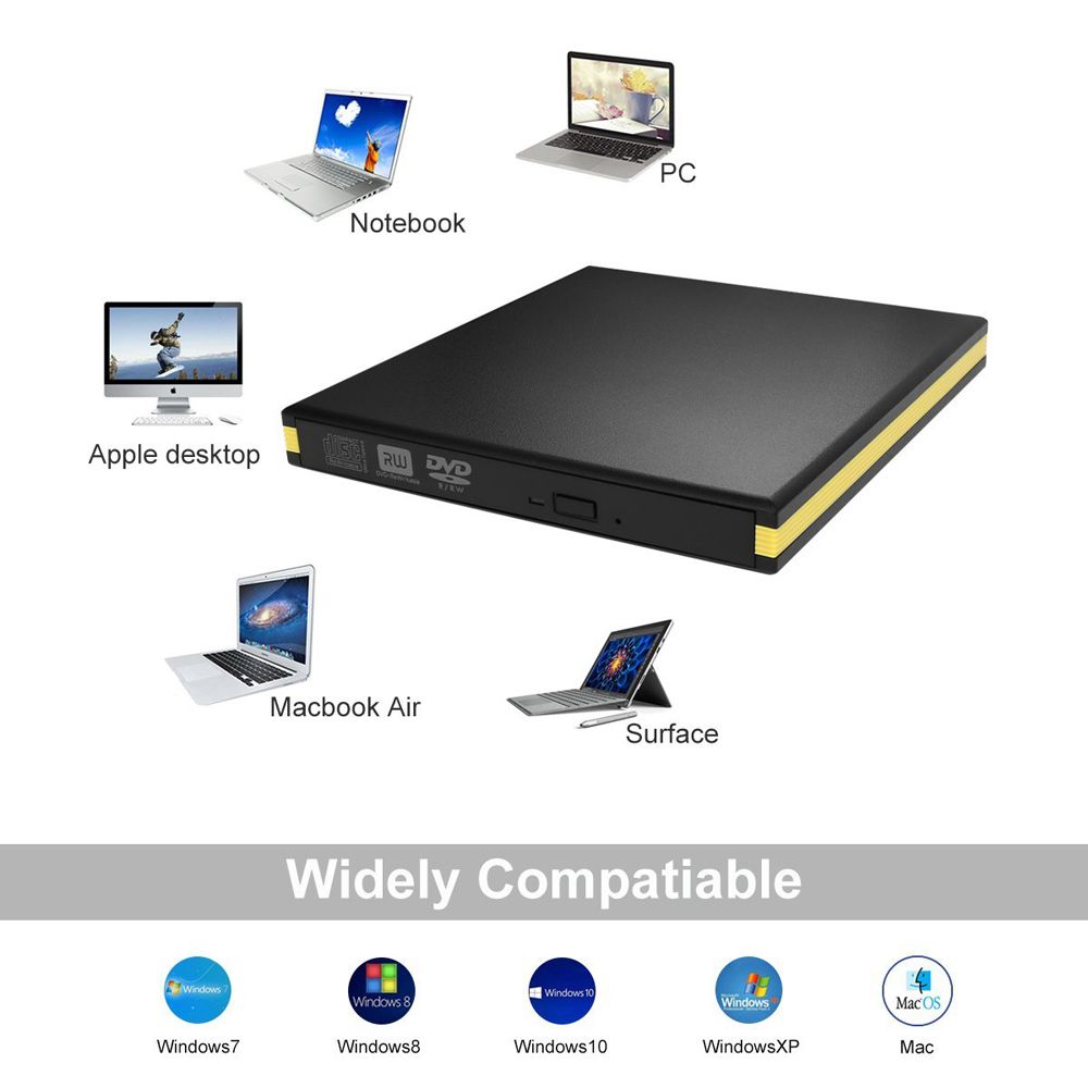 USB 3.0 External DVD RW DVD DL CD RW Drive Writer Burner For WINDOWS Win XP/7/8/10 Desktop Laptop PC XiaoMi Dell HP Acer