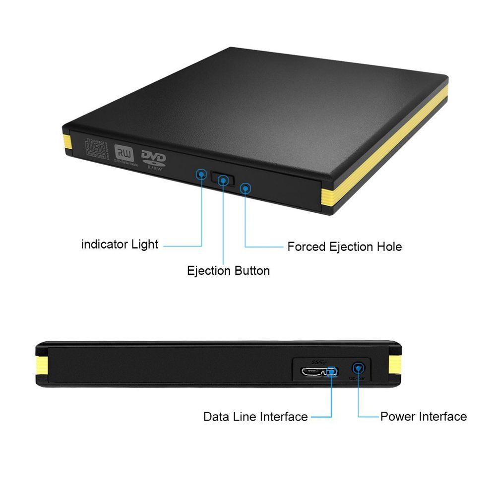 USB 3.0 External DVD RW DVD DL CD RW Drive Writer Burner For WINDOWS Win XP/7/8/10 Desktop Laptop PC XiaoMi Dell HP Acer