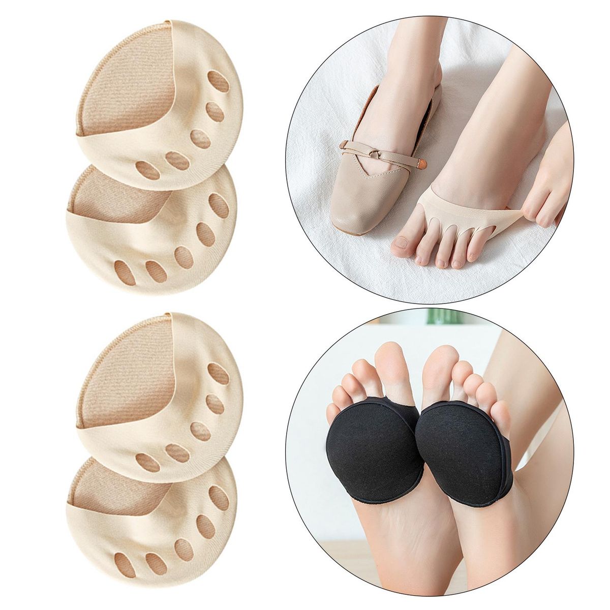 4Pcs Metatarsal Pads Cotton Ball Of Foot Cushions Anti-Slip Skin