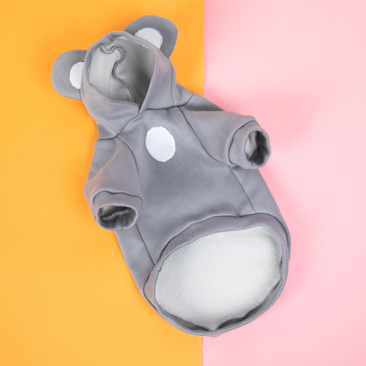Dog Sweatshirt Bear Ear Cat Dog Hooded Two-legged Pullover Grey