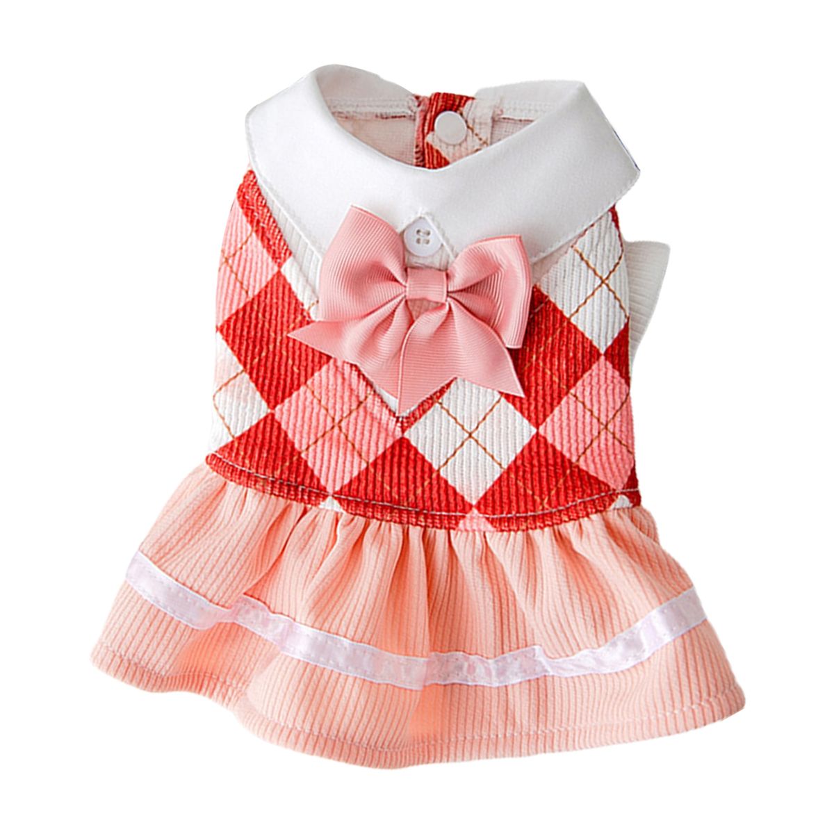 Dog Skirt College Style Summer Print Cat Dog Dress Pet Apparel Red