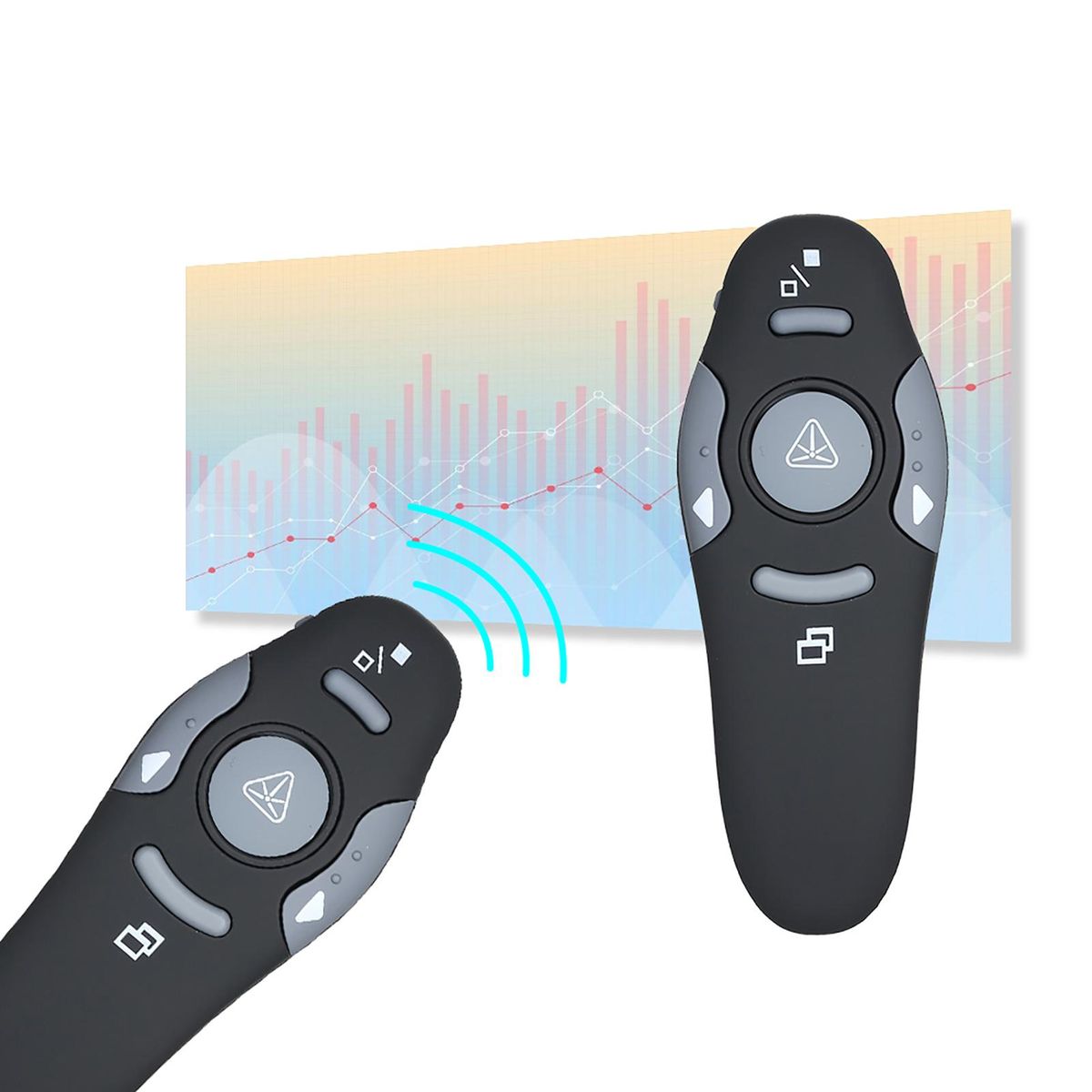 2.4GHz Wireless Powerpoint Presenter Presentation Pointer PPT Clicker with USB Receiver 360° Omnidirectional Control Compatible with Windows Mac OS for Meeting Teaching Training Lecture