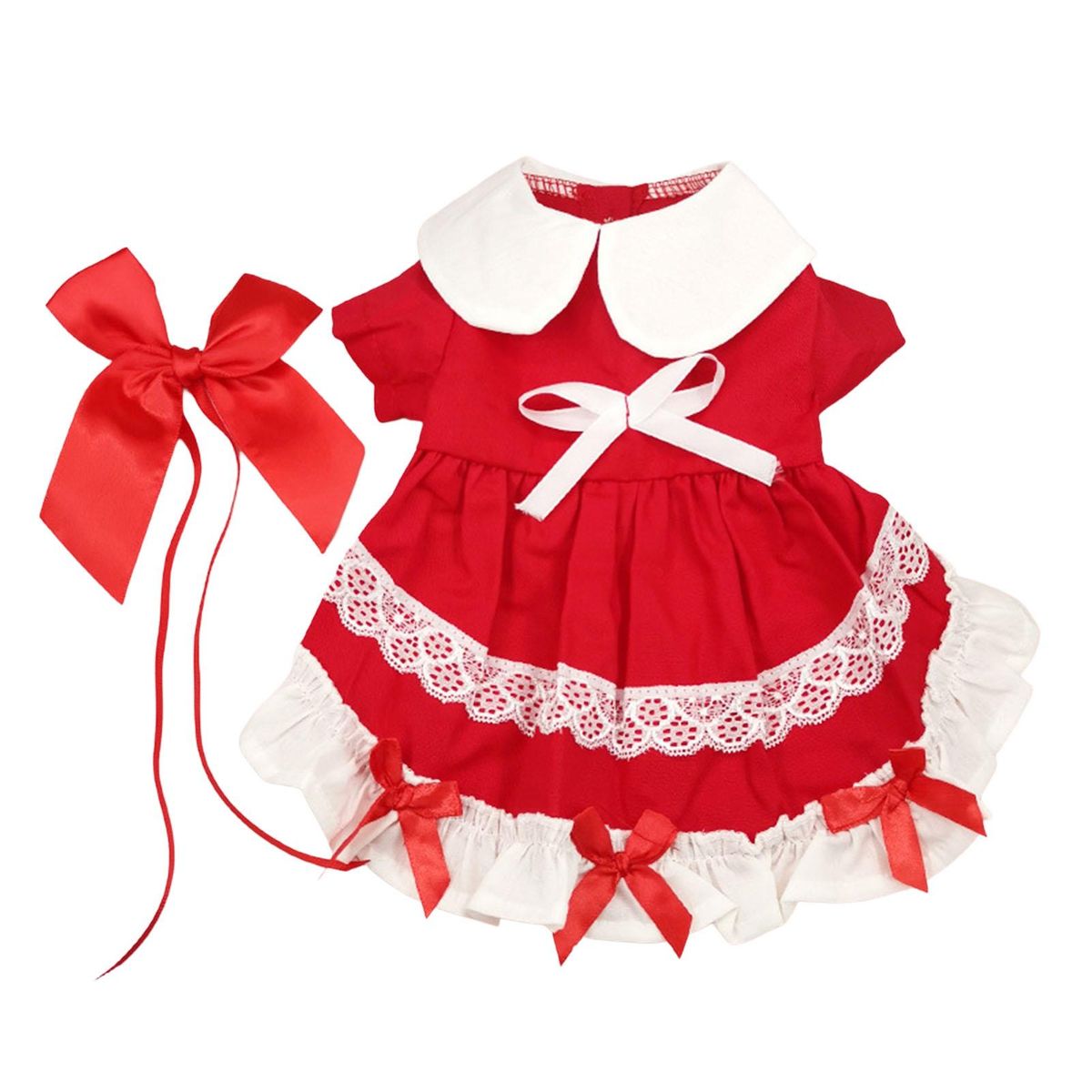 Pet Princess Dress Pet Cat Dog Bowknot Lolita Dress Red